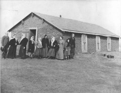 Webster Chapel, Sod Church, Grant County, Oklahoma, about 1898